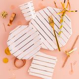 Frenchie Striped Small Napkins : Rose Gold