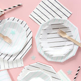Frenchie Stripe Dinner Plates : Ink